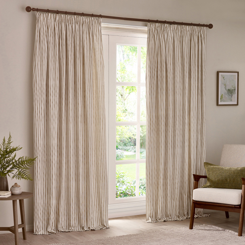Hebden Pencil Pleat, Natural - Ready Made Curtains - Image 3